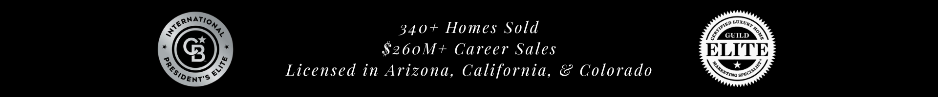 340+ Homes Sold $260M+ Career Sales Licensed in Arizona, California, & Colorado